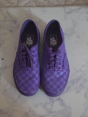 Vans Purple Checkerboard Authentic Low Top Sneakers